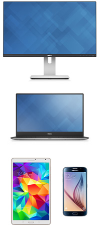 Desktop, laptop, tablet of smartphone.